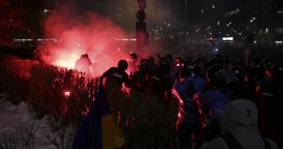 Szétverték Bukarestben a tüntetést: futballhuligánokat, szervezett akciót gyanítanak