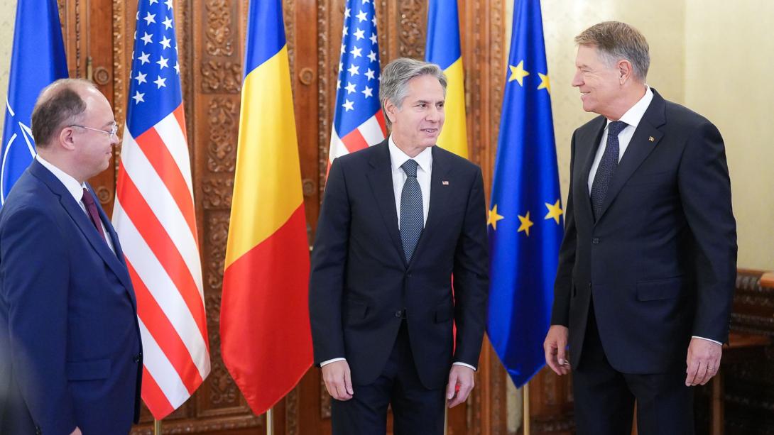 Bukarestbe érkezett az amerikai külügyminiszter