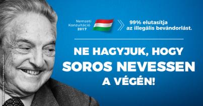 Soros György antiszemita képi ábrázolásmód használatával vádolja a magyar kormányt