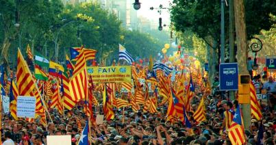 A városi rendőrség szerint 450 ezren tüntettek Barcelonában