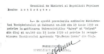 Hatvan éve szűnt meg a Bolyai Tudományegyetem