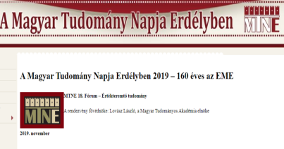 A Magyar Tudomány Napja Erdélyben