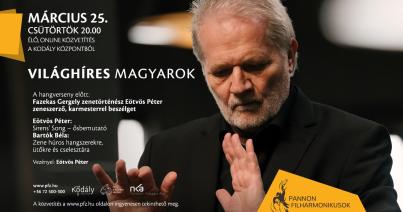 Eötvös Péter-mű ősbemutatója a Pannon Filharmonikusok koncertjén