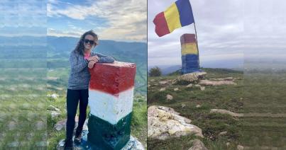 Átfestette a betonoszlopot a Székelykő csúcsán Simion