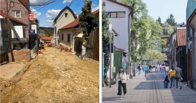 Ilyen jelenleg és ilyen lesz a diákutca (Fotó: képernyőmentés / Emil Boc. Facebook)