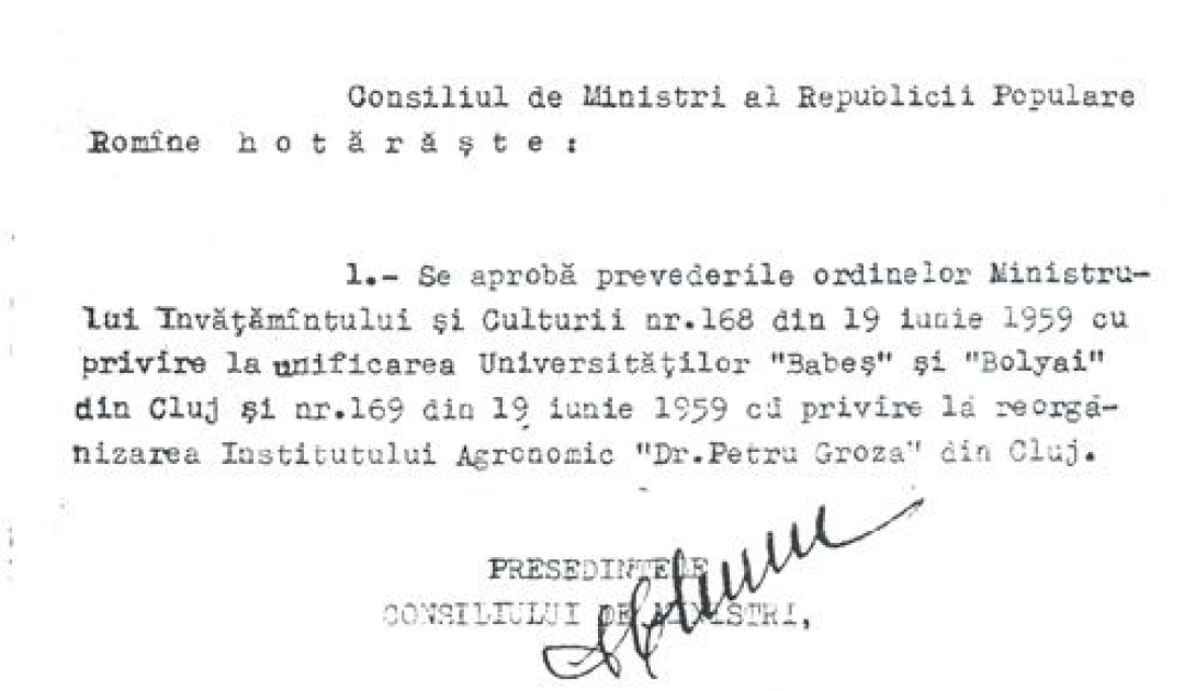 Hatvan éve szűnt meg a Bolyai Tudományegyetem